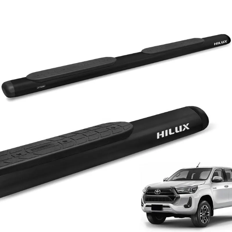 Estribo Lateral Hilux Cd 2016 A 2024 Oblongo Oval Preto