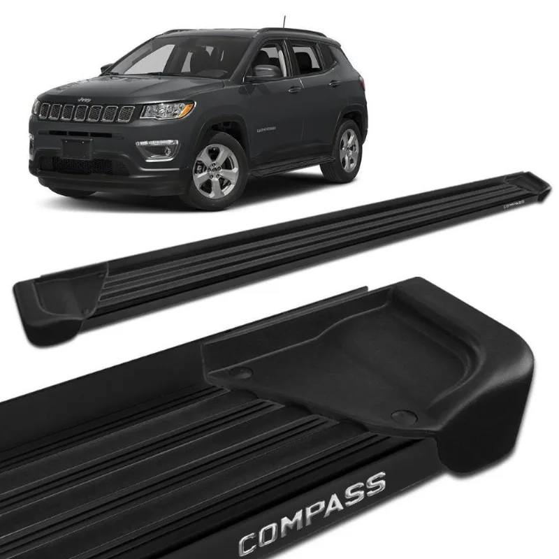 Estribo Lateral Jeep Compass 2017 A 2021 Aluminio Preto A1
