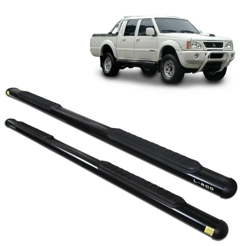 Estribo Lateral L200 Gl Gls 1998 A 2005 Oblongo Oval Preto Track