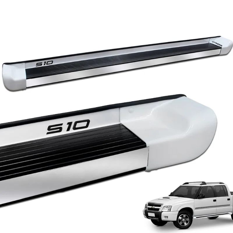 Estribo Lateral S10 CD 1995 a 2011 Branco Malher Personalizado