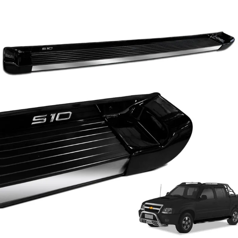 Estribo Lateral S10 Cd 1995 A 2011 Preto Liszt Personalizado