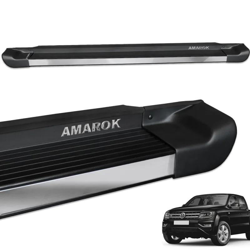 Estribo Lateral Amarok 2010 a 2025 CD Preto Fosco Personalizado - Gtnox