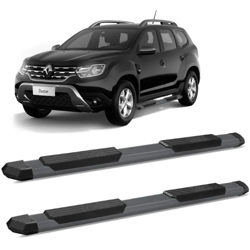 Estribo Lateral Duster 2012 A 2021 Extreme Alumínio Cinza Grafite Ck