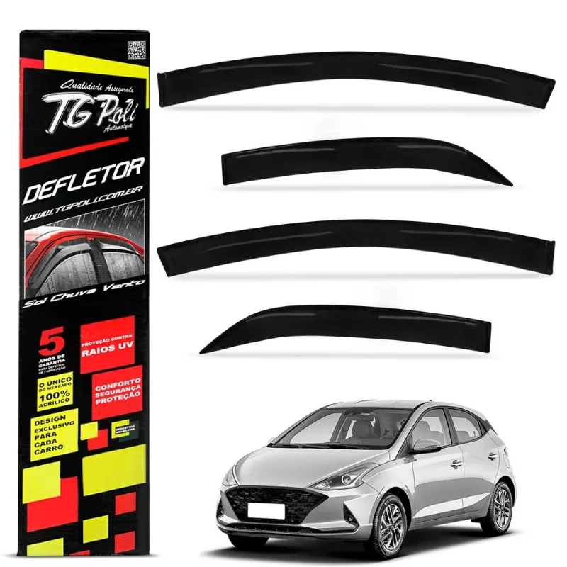 Calha de Chuva HB20 Hatch 2020 a 2025 Inteiriça Fumê Tgpoli