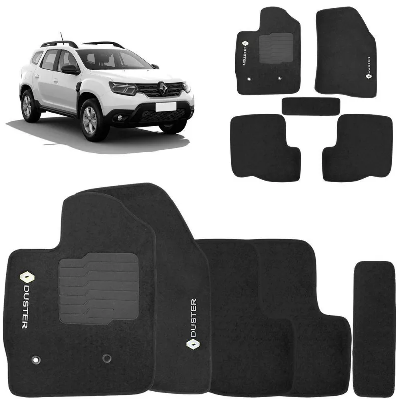 Jogo De Tapete Carpete Duster 2020 A 2026 Preto 5 Peças