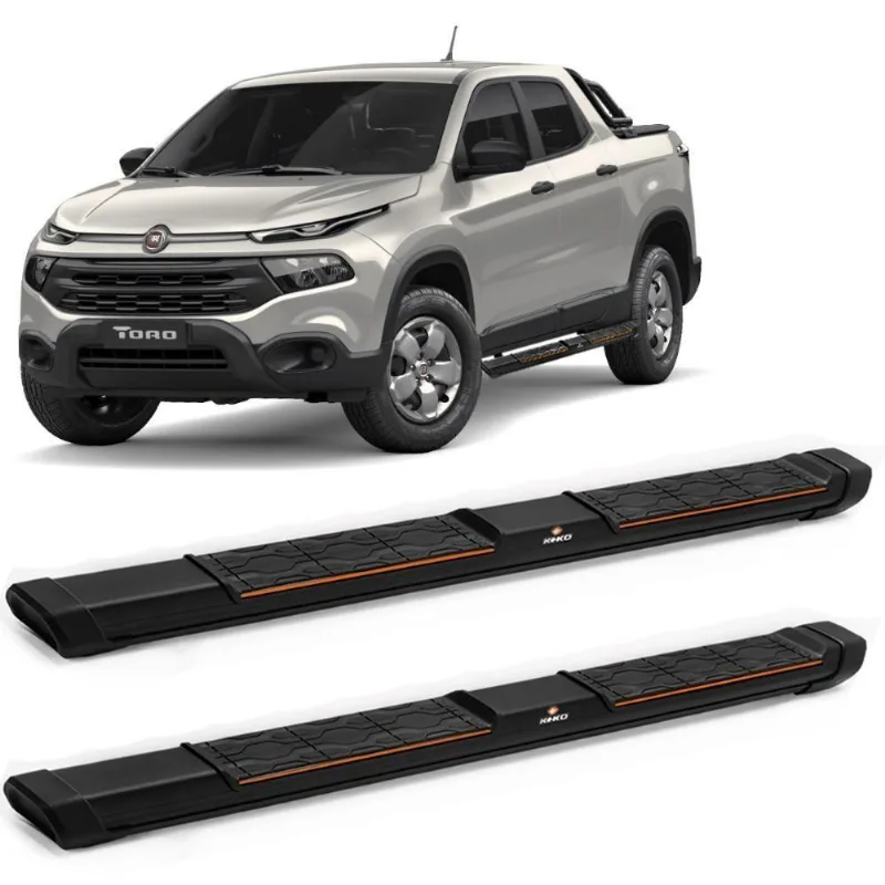 Estribo Lateral Fiat Toro 2016 A 2021 Alumínio Preto Keko My Road