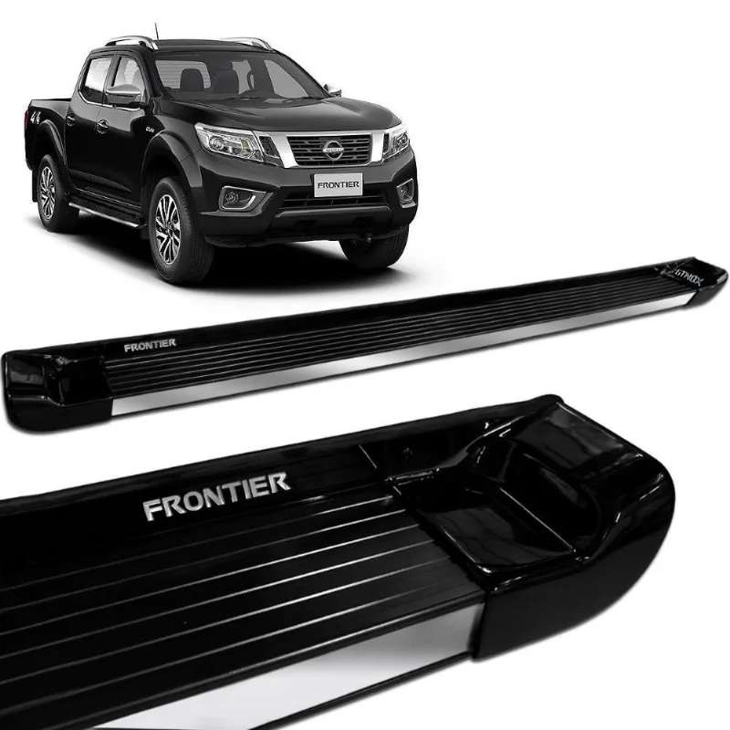 Estribo Lateral Frontier 2008 A 2016 Alumínio Preto Premium Personalizado