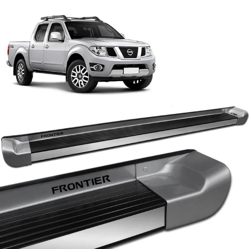 Estribo Lateral Frontier 2008 A 2016 Alumínio Prata Breeze Personalizado