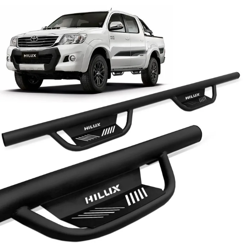 Estribo Lateral Hilux Cd 2005 A 2015 Tx Aço Preto Ck
