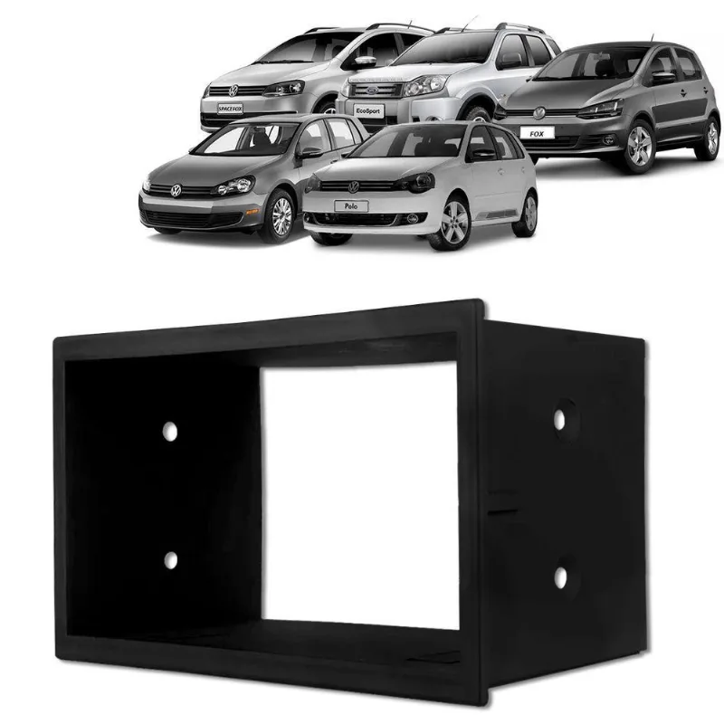 Moldura Do Painel 2 Din Polo Fox Spacefox Golf Ecosport Preto Padrão Japonês