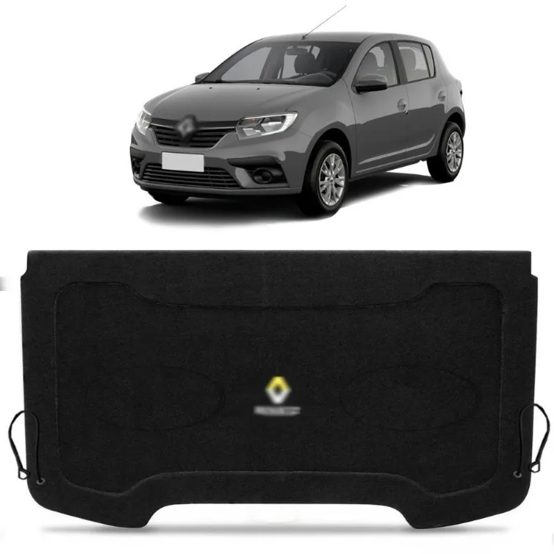 Tampão Do Porta Malas Sandero E Stepway 2015 A 2024 Preto Com Cordinhas