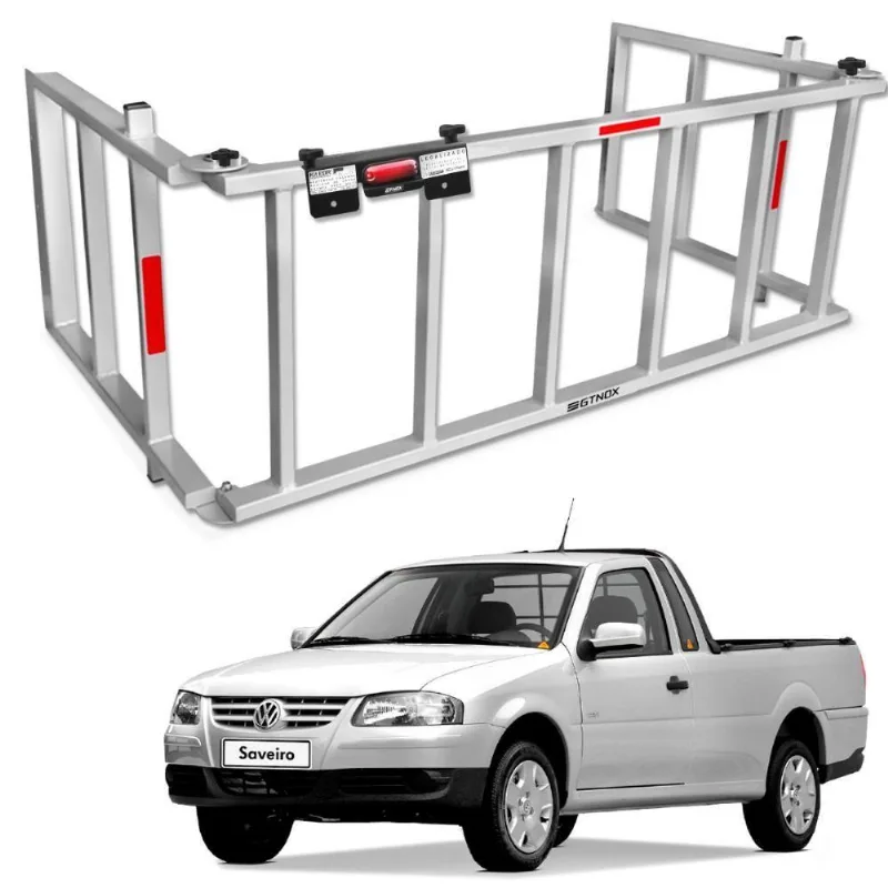Extensor Caçamba Saveiro 1998 A 2009 Rampa 350kg Reforçado Edr Prata