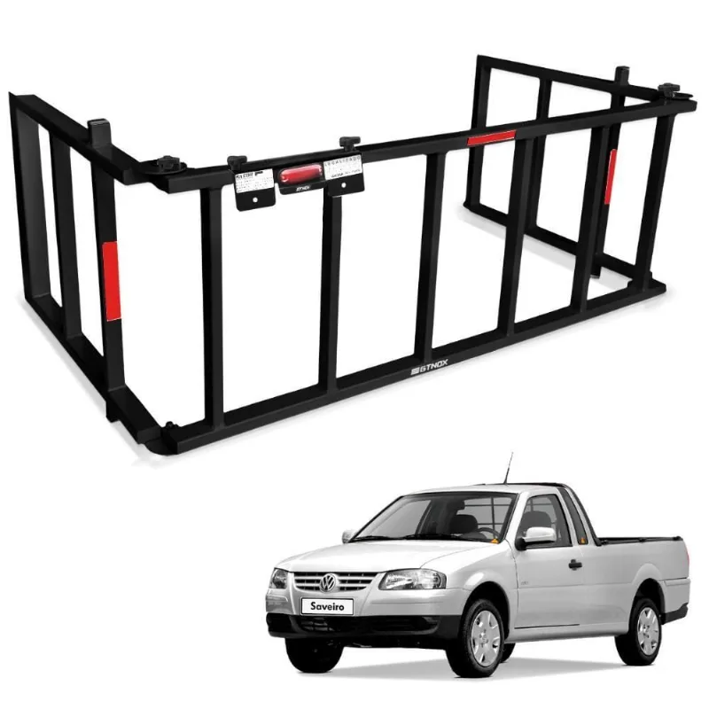 Extensor Caçamba Saveiro 1998 A 2009 Rampa 350kg Reforçado Edr Preto