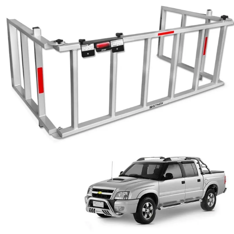 Extensor Caçamba S10 2001 A 2011 Rampa 350kg Reforçado Edr Prata