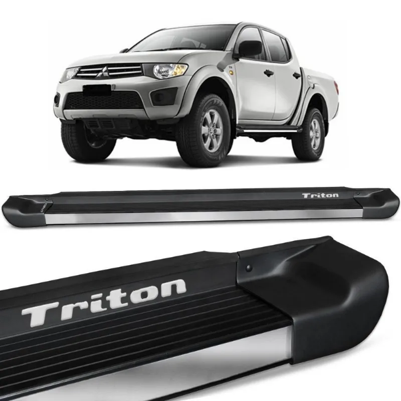 Estribo Lateral L200 Triton 2008 A 2018 Alumínio Preto Fosco