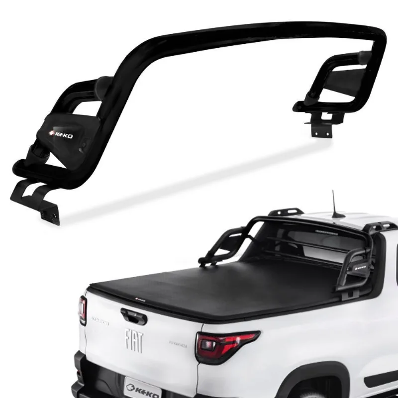 Santo Antonio Fiat Strada 2021 Cabine Dupla Preto Tubolar Keko K1