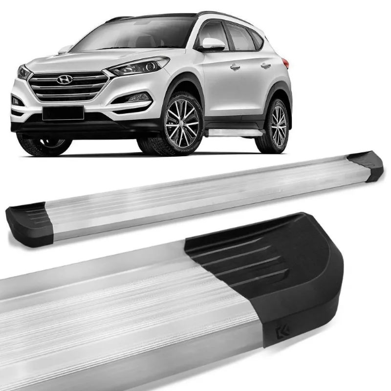 Estribo Lateral New Tucson 2017 A 2022 Alumínio Prata Anodizado