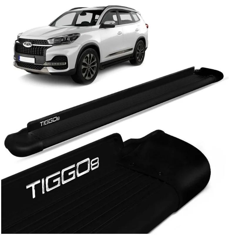 Estribo Lateral Tiggo 8 2021 2022 Alumínio Preto