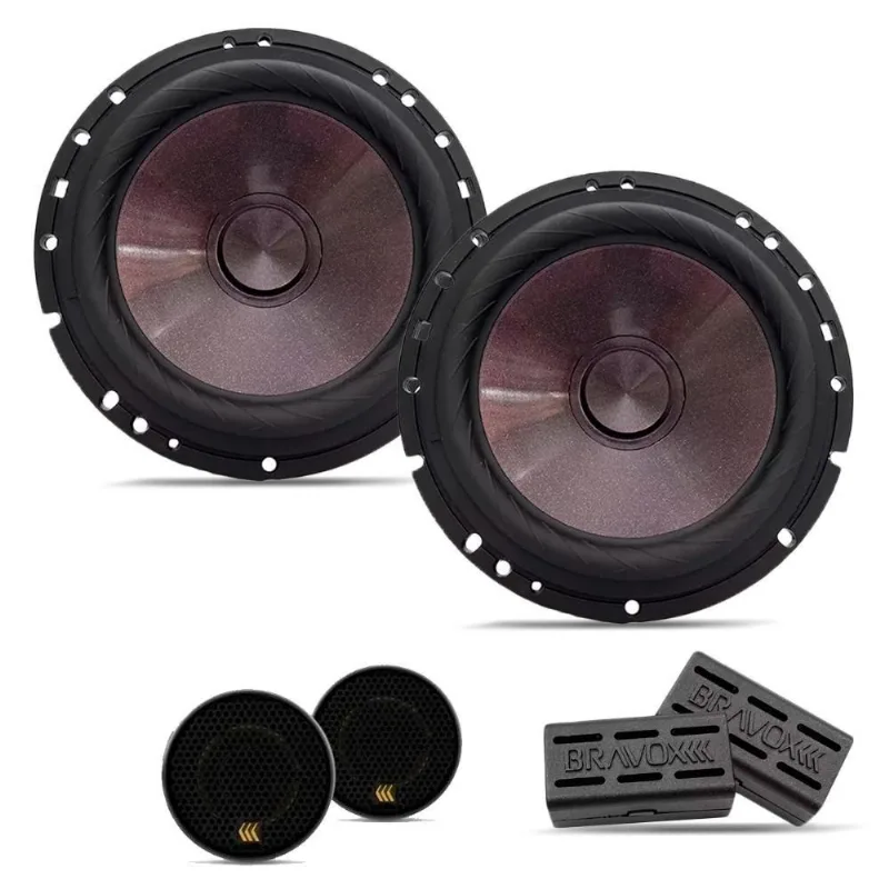 Par Alto Falante 2 Vias Bravox 6 Pol Cs60p 120w Twitterblack