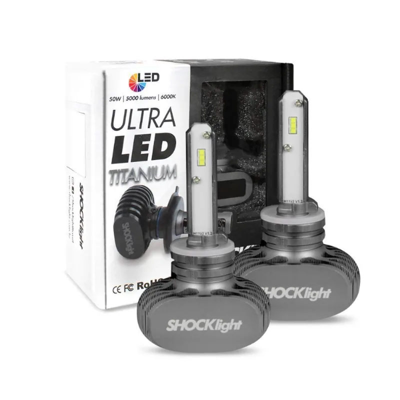 Kit Lâmpadas Ultra Led H27 Titanium 6000k Lumens 50w 12v