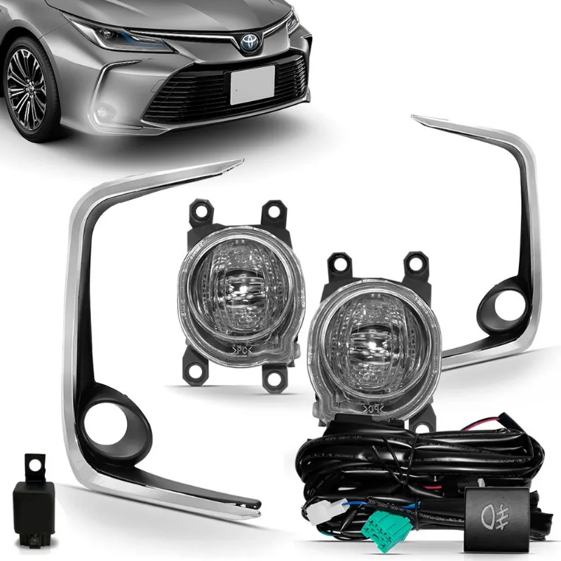 Kit Farol de Milha Corolla 2020 a 2023 LED Botão Modelo Original