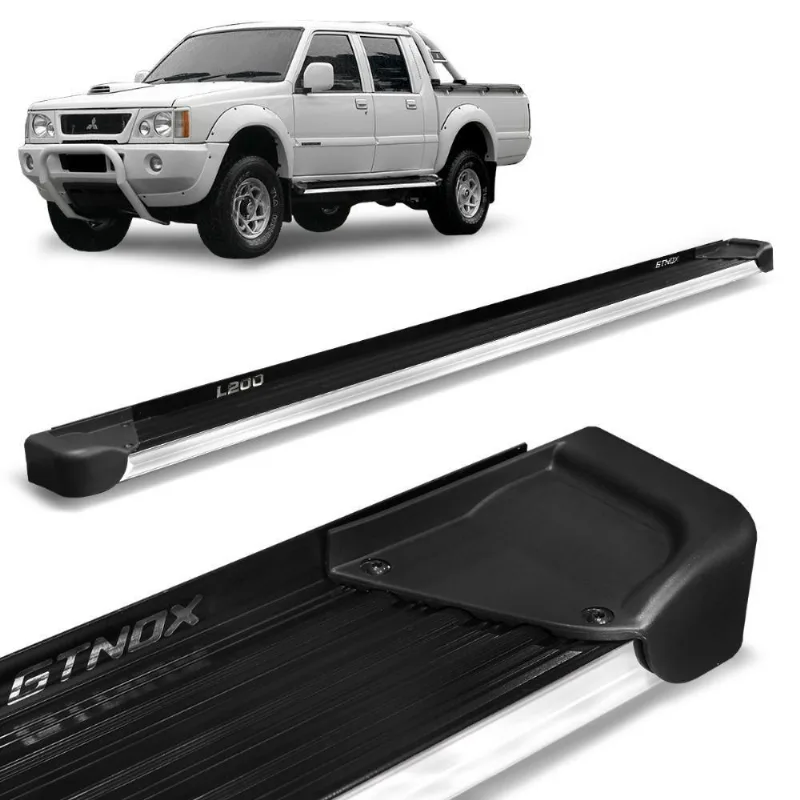 Estribo Lateral L200 Gl Gls 1999 A 2004 Alumínio Preto A4