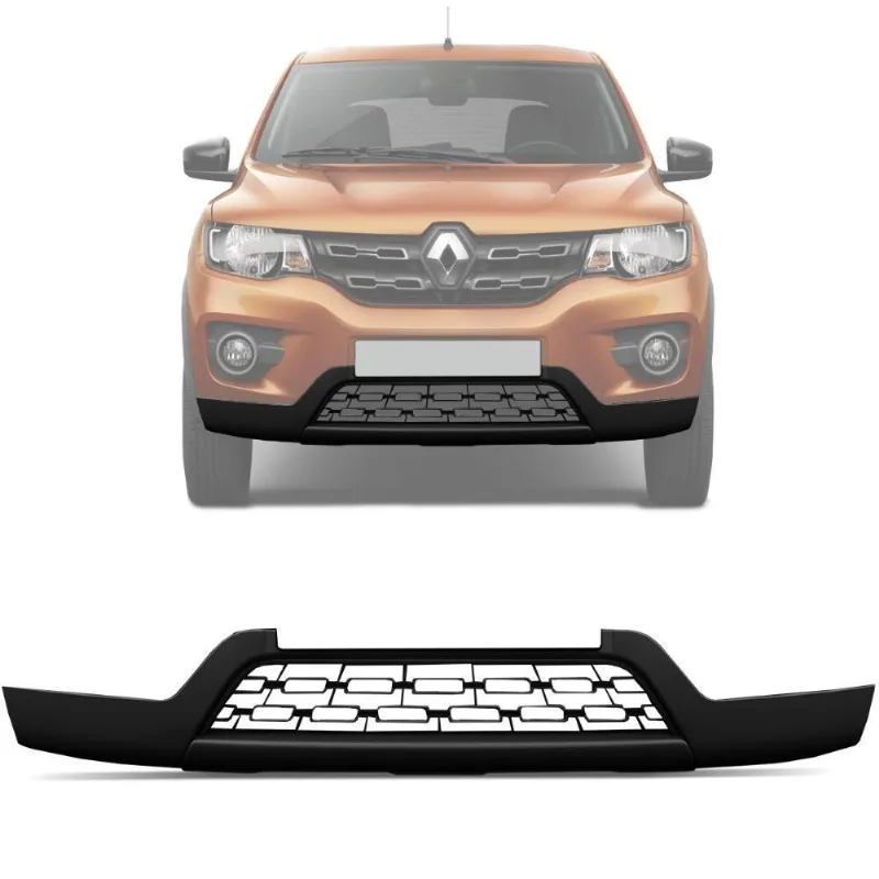 Spoiler Parachoque Dianteiro Kwid 2017 A 2020 Inferior Preto