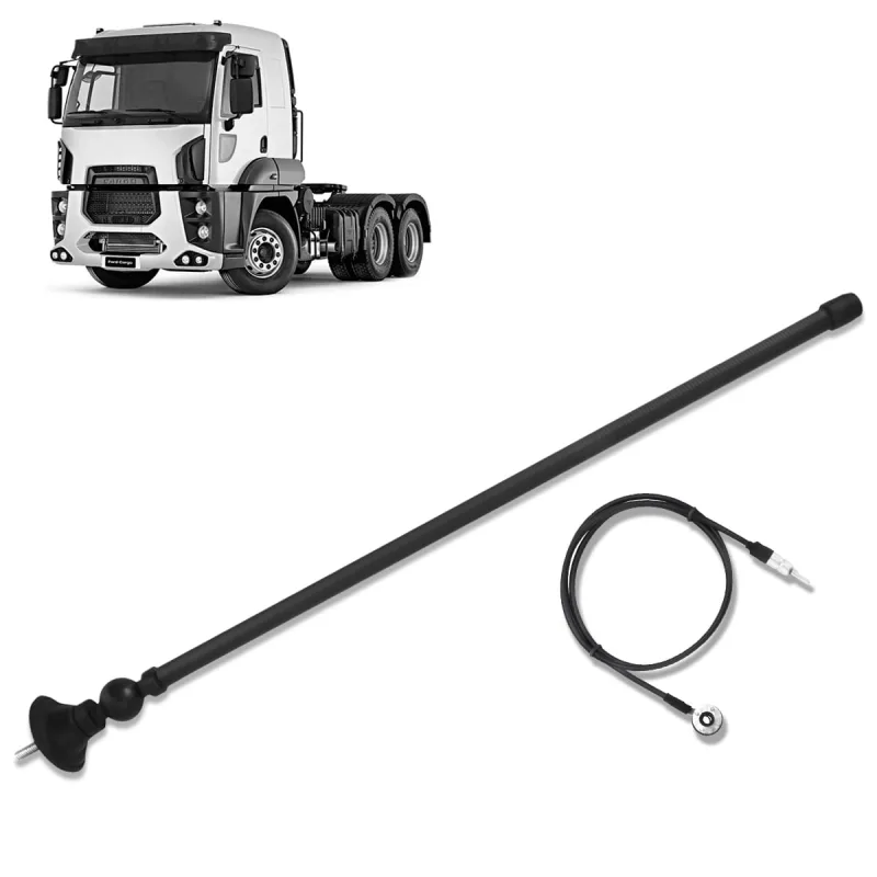Antena de Teto e Paralama Universal Caminhões Ônibus Vans Base Preta - Antico