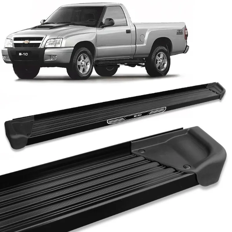 Estribo Lateral S10 1995 A 2011 Cs Preto A3 + Adesivo