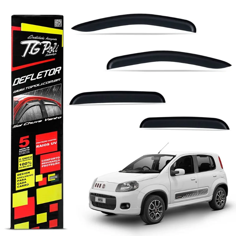 Calha de Chuva Novo Uno 2011 a 2021 Slim Acrílico Fumê Tgpoli