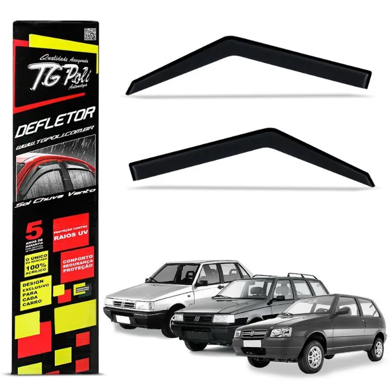 Calha De Chuva Fiat Uno Premio Elba 1985 A 2011 Acrílico Fumê 2 Portas Tgpoli