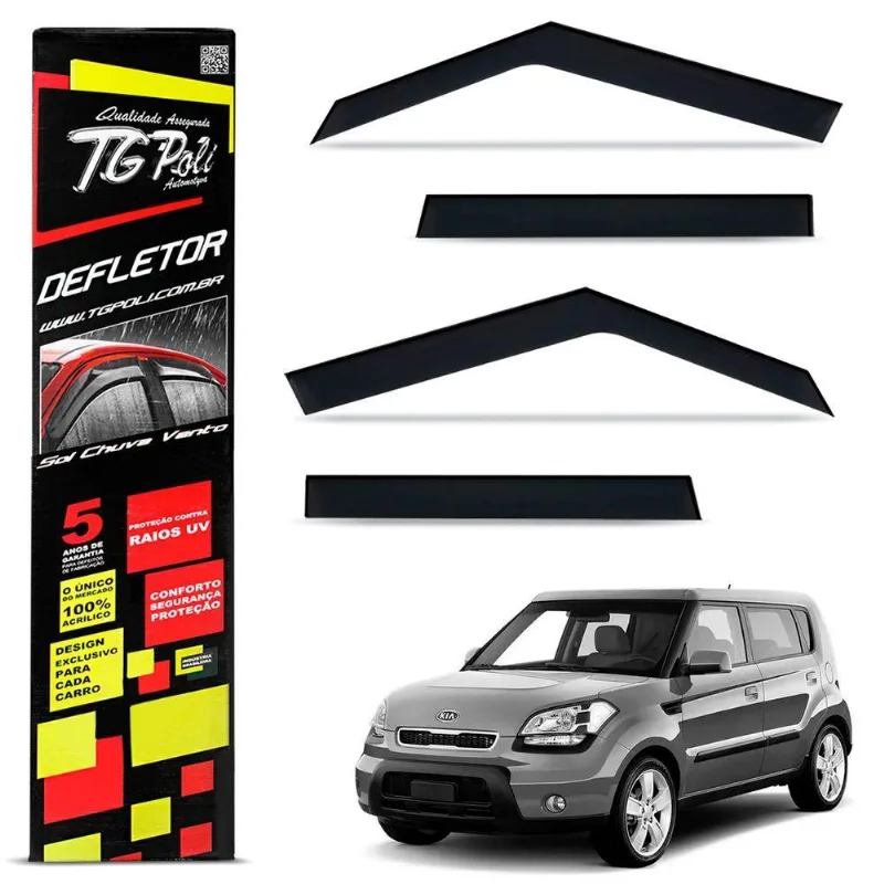 Calha De Chuva Kia Soul 2009 A 2014 Slim Acrílico Fumê Tgpoli