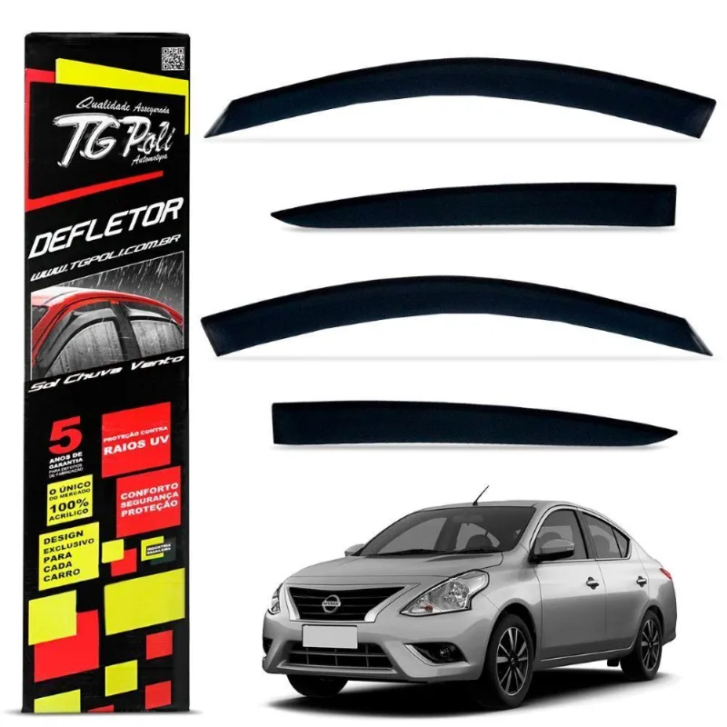 Calha Chuva Nissan Versa 2011 2020 Vdrive 2020 2021 Acrílico