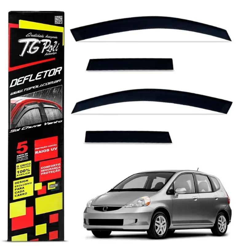 Calha Chuva Fit 2003 A 2008 Inteiriça Acrílico Fumê Tgpoli