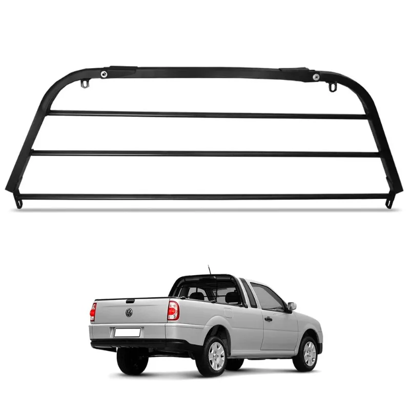 Grade Vigia Saveiro G2 G3 G4 1998 a 2009 Protetor Vidro Preto - Gtnox