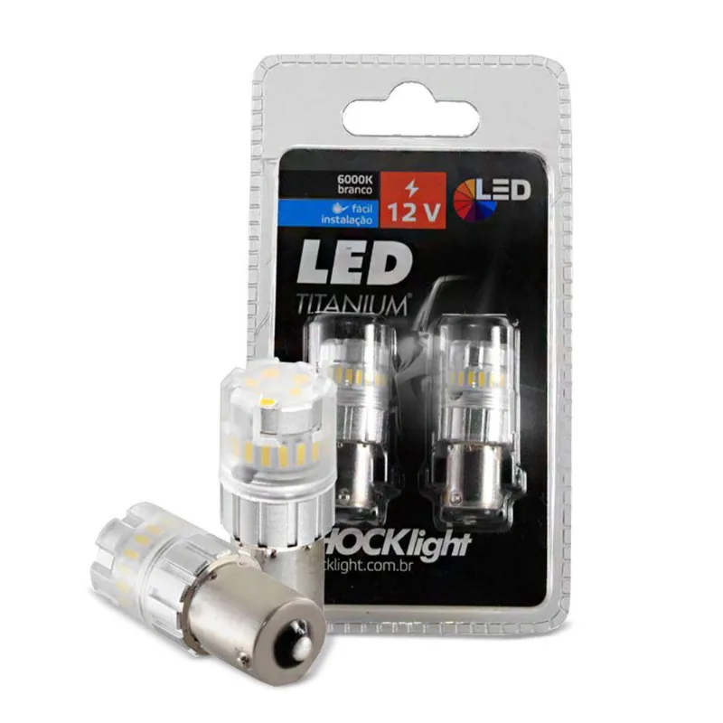 Kit Lâmpadas Led Branca 1156 6/9 Titanium Smd-4014/3030 1 Polo 12v Shocklight
