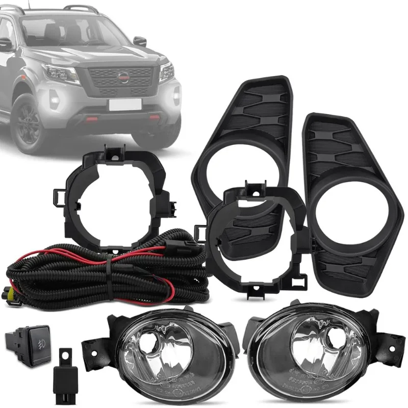 Kit Farol de Milha Frontier 2023 A 2025 Botão Modelo Original Moldura Preto