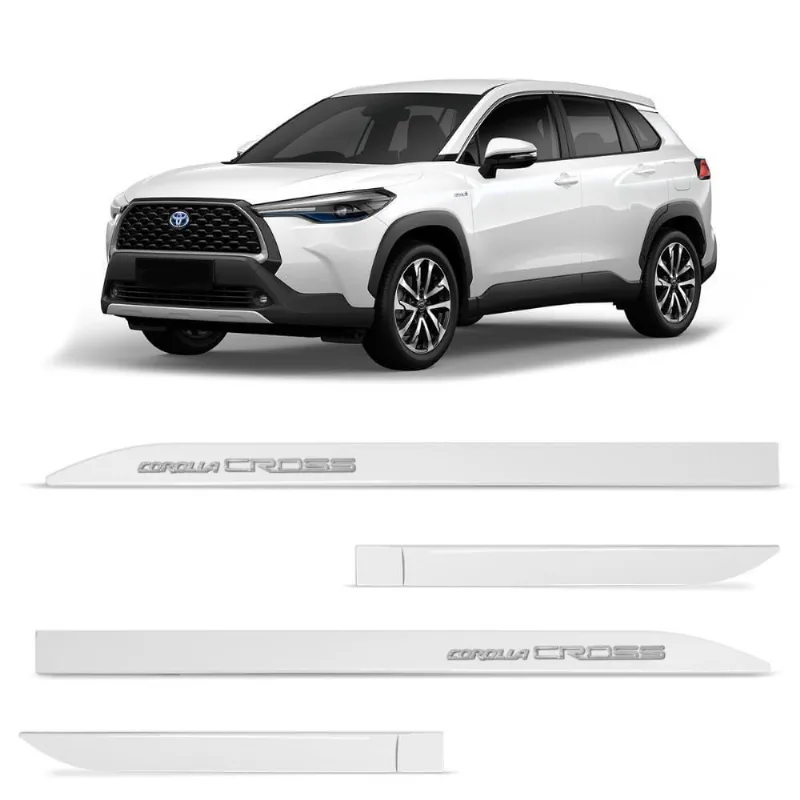 Jogo De Friso Lateral Corolla Cross 2021 A 2024 Branco Lunar Alto Relevo
