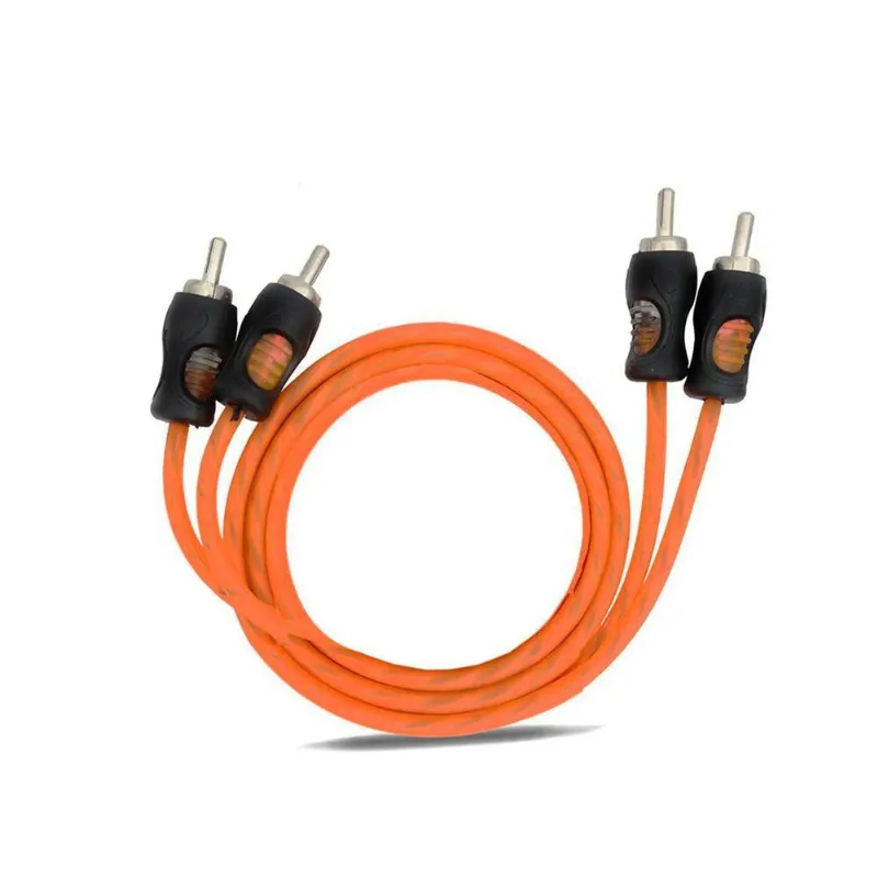 Cabo Coaxial Rca Kx3 1 Metros 5mm Flexível Laranja Dupla Blindagem