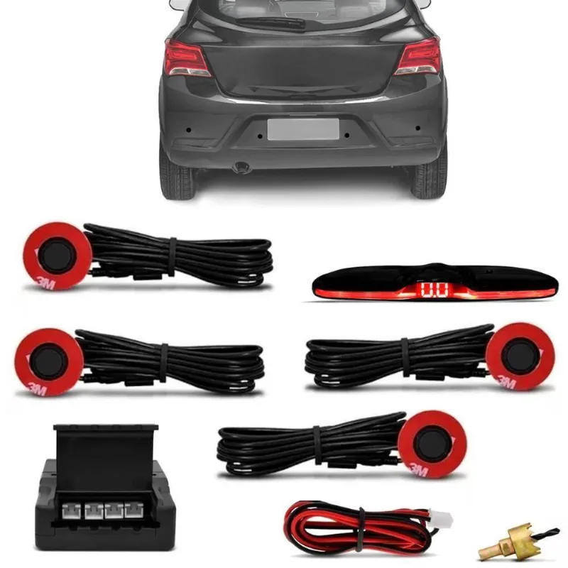 Sensor De Estacionamento Embutido 4 Pontos 16mm Preto Kx3