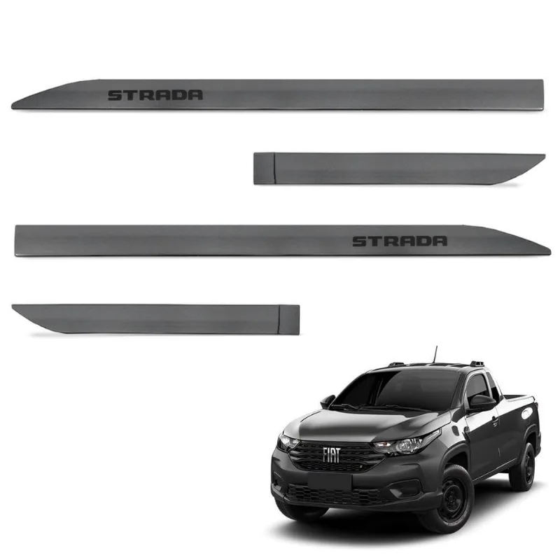 Jogo De Friso Lateral Strada Cs 2020 A 2024 Cinza Silverstone