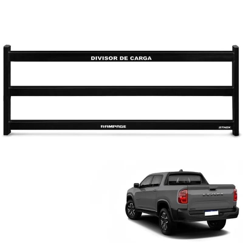 Divisor Cargas Caçamba Rampage 2023 2024 Reforçado Preto