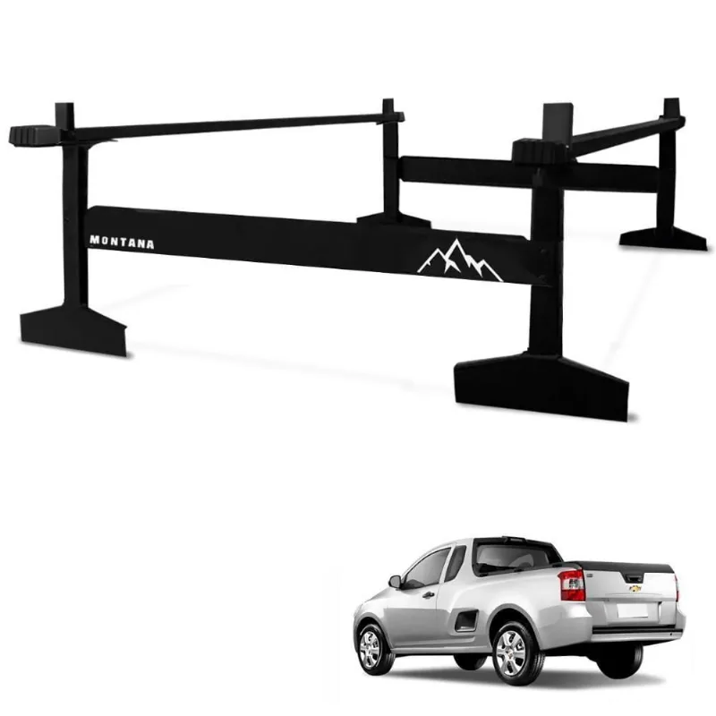 Rack De Caçamba Alto Duplo Cargo Montana 2011 A 2021 Preto