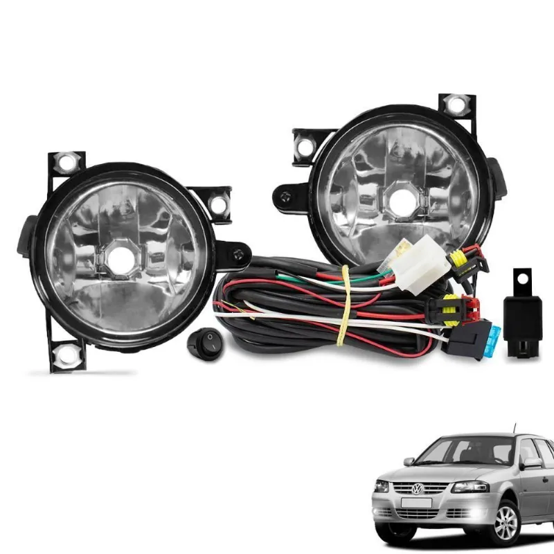 Kit Farol De Milha Gol Fox Parati G4 2005 A 2013 Botão Tic Tac