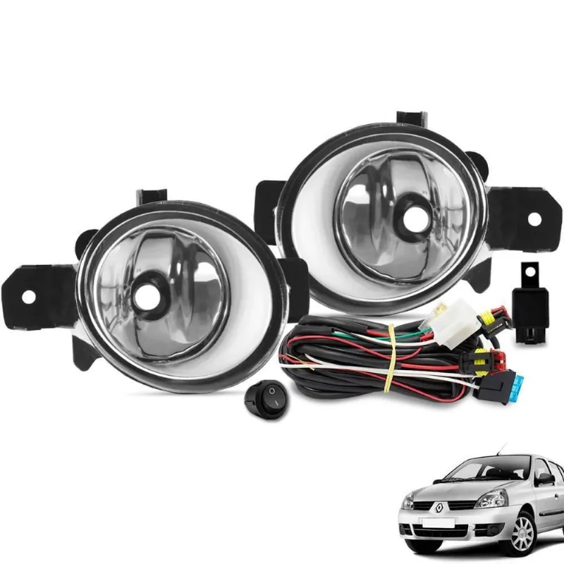 Kit Farol De Milha Clio 2003 A 2012 Botão Tic Tac