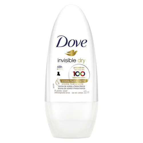 Desodorante Antitranspirante Roll On Invisible Dry 50ml Dove - DOVE - Higiene E Beleza