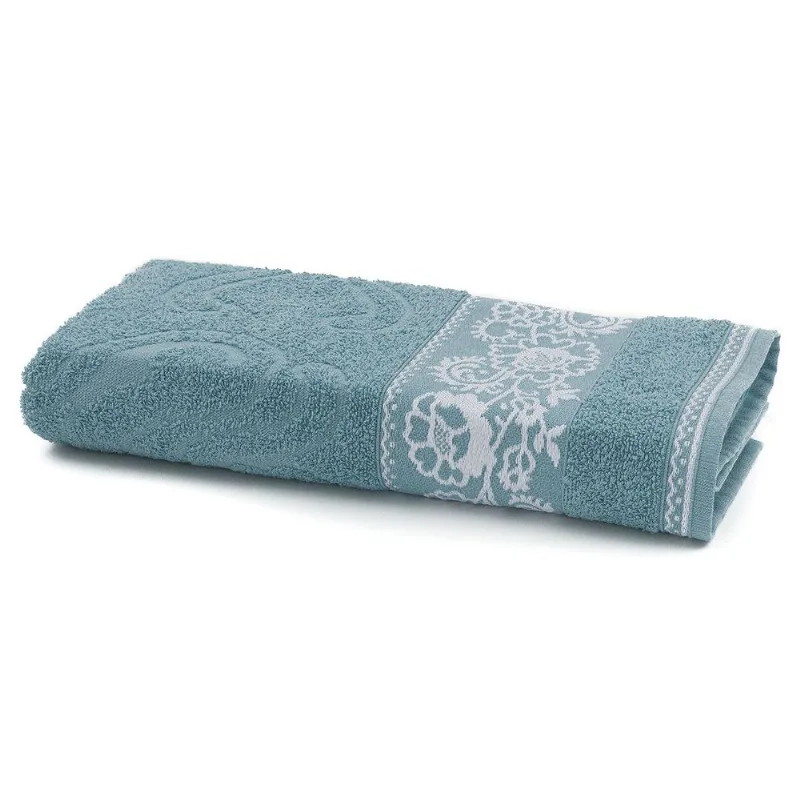 Toalha Banho Felpuda 100% Algodao 68 X 140 Cm Fiorella Azul Maya - Valletex