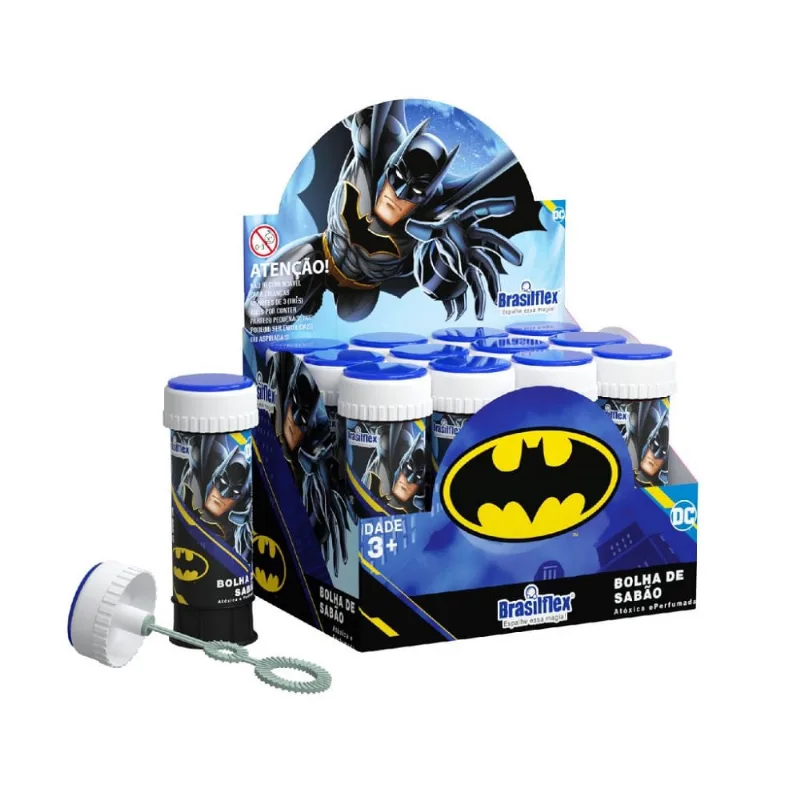Bolha Sabão Personagem Batman Dc Lembrancinha Para Festa 12un