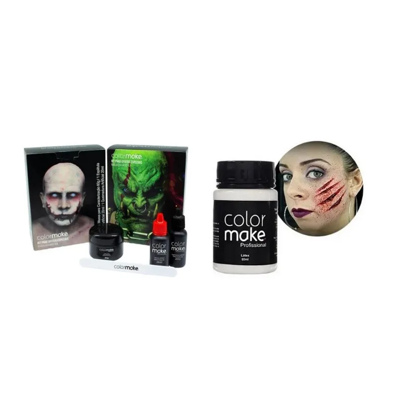Ferida Falsa Maquiagem Terror Sangue Látex Massa Queimadura Halloween