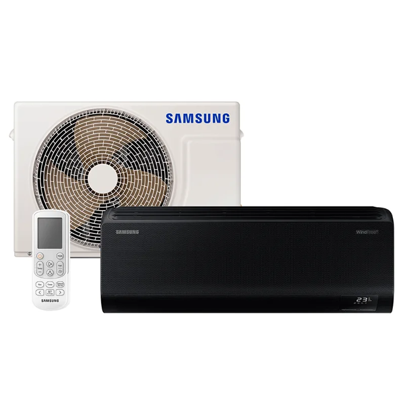 Ar Condicionado Split Inverter Samsung WindFree Black Edition 12.000 BTUs, WiFi, Sem Vento, Frio - AR12CSECABTNAZ | Preto 220V